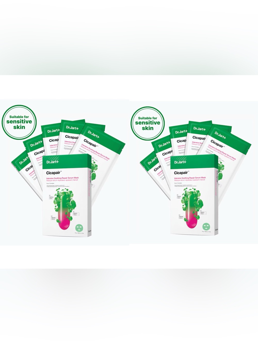 2 sets of Dr.Jart+ Cicapair Intensive Soothing Repair Serum Mask